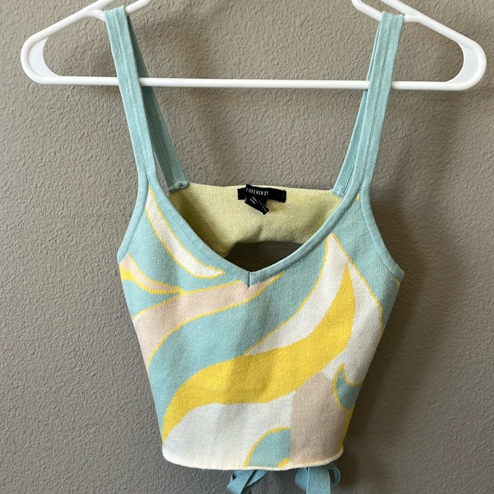 Printed Crop Top with Tie back